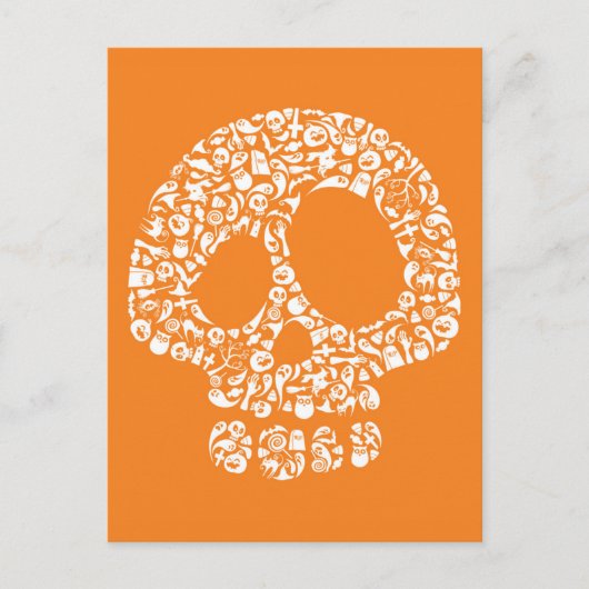 Carte Postale Icônes d'Halloween - Crâne (Devant)