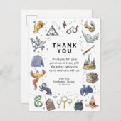 Carte Postale Icônes d'Harry Potter pour un remerciement d'anniv (Devant / Derrière)