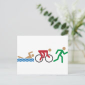 Carte Postale Icônes du logo du triathlon en couleur (Debout devant)
