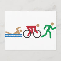Icônes du logo du triathlon en couleur