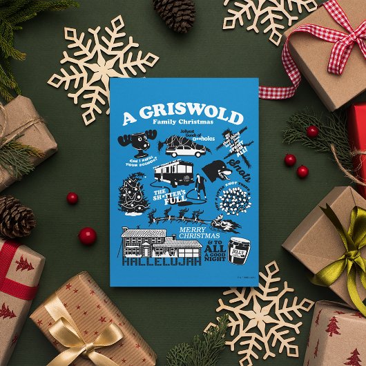 Carte Postale Icônes et citations de Vacances de Noël