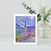 CARTE POSTALE ICONIC CHURCH STEEPLE, HALLSTATT, AUSTRIA (Debout devant)