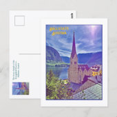 CARTE POSTALE ICONIC CHURCH STEEPLE, HALLSTATT, AUSTRIA (Devant / Derrière)