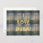 Carte Postale Iconic Dubai : "I Love Dubai" Vector Graphisme (Devant / Derrière)