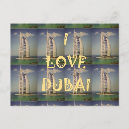 Carte Postale Iconic Dubai : "I Love Dubai" Vector Graphisme (Devant)