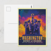 Carte Postale Icônique Washington D.C. avec le Lincoln Memorial (Devant / Derrière)