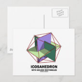 Carte Postale Icosaèdre Avec Rectangles D'Or (Géométrie) (Devant / Derrière)