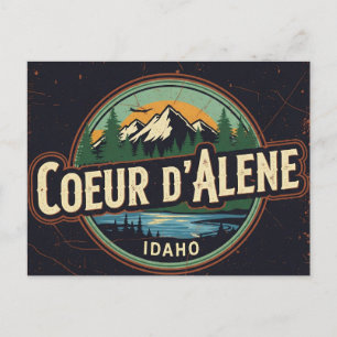 Carte Postale Idaho Coeur d'Alene Grunge en détresse