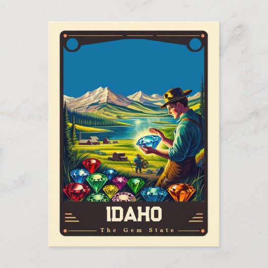 Carte Postale Idaho | Esprit patriotique Vintage (Devant)