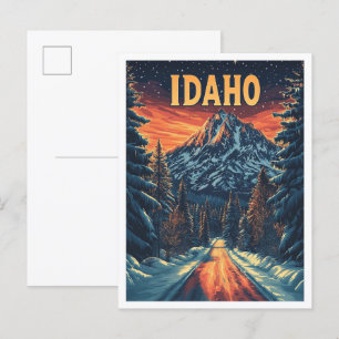 Carte Postale Idaho USA Art Vintage Illustration Voyage
