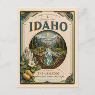 Carte Postale Idaho Vintage Paper Cut American Arcana