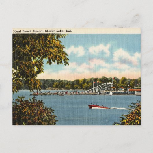 Carte Postale Ideal Beach Resort, Shafer Lake, Indiana (Devant)