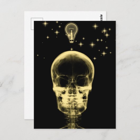 Carte Postale Idée brillante X-Ray Skeleton - Jaune (Devant / Derrière)