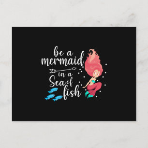 Carte Postale Idée cadeau anniversaire drôle fille sirène mer