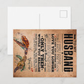 Carte Postale Idée cadeau de citation d'amour pour mari, anniver (Devant / Derrière)