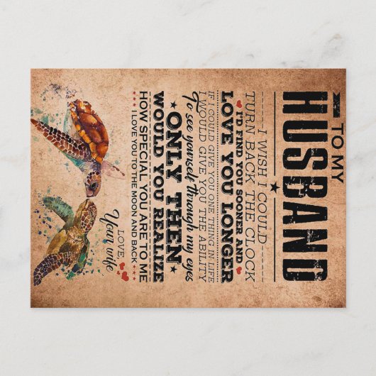 Carte Postale Idée de cadeau de citation d'amour pour mari, anni (Devant)