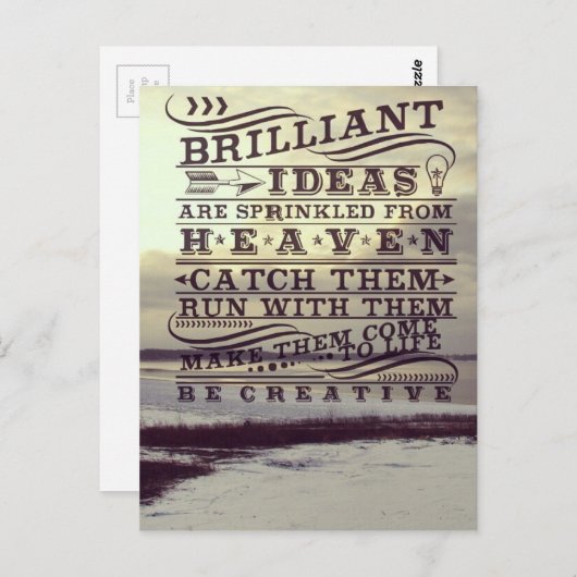 Carte Postale Idée géniale du ciel Soyez créatif Lac gelé (Devant / Derrière)