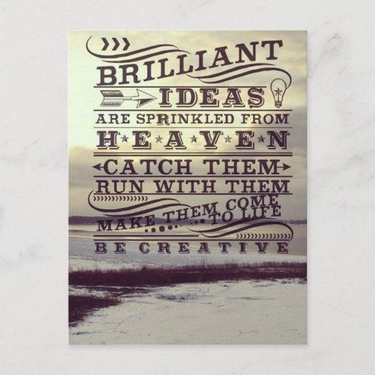 Carte Postale Idée géniale du ciel Soyez créatif Lac gelé (Devant)