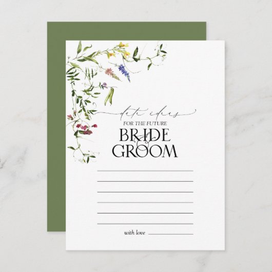 Carte Postale Idées de dates élégantes à l'aquarelle de fleurs s (Devant / Derrière)