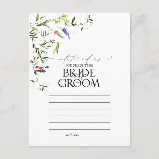 Carte Postale Idées de dates élégantes à l'aquarelle de fleurs s (Devant)