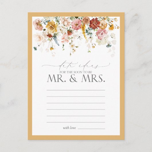 Carte Postale Idées de rendez-vous à l'aquarelle de fleur sauvag (Devant)