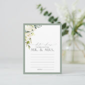 Carte Postale Idées de rendez-vous élégantes avec des fleurs bla (Debout devant)