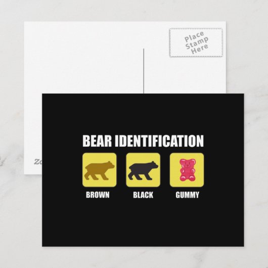 Carte Postale Identification de l'ours drôle (Devant / Derrière)