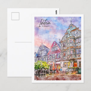 Carte Postale Idstein Allemagne Travel Place Aquarelle
