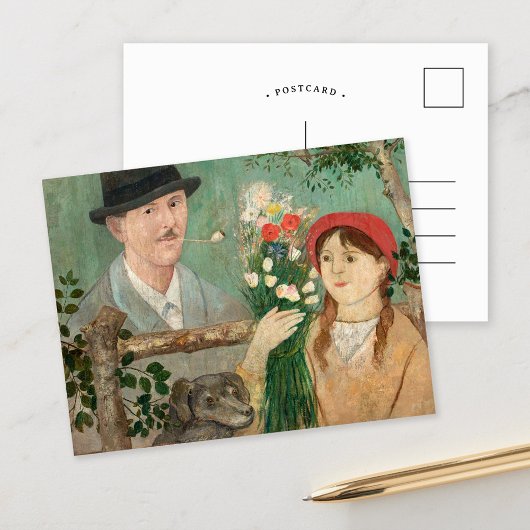 Carte Postale Idyll à côté d'une clôture | Tadeusz Makowski