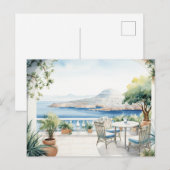 Carte Postale Idyllic Greek Island : Aquarelle numérique (Devant / Derrière)