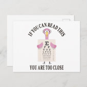 Carte Postale If you can read this you are too close (Devant / Derrière)