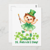 Carte Postale Igel Igelin Gráinneog Happy St. Patrick (Devant / Derrière)
