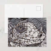 Carte Postale Iguana en colère (Devant / Derrière)