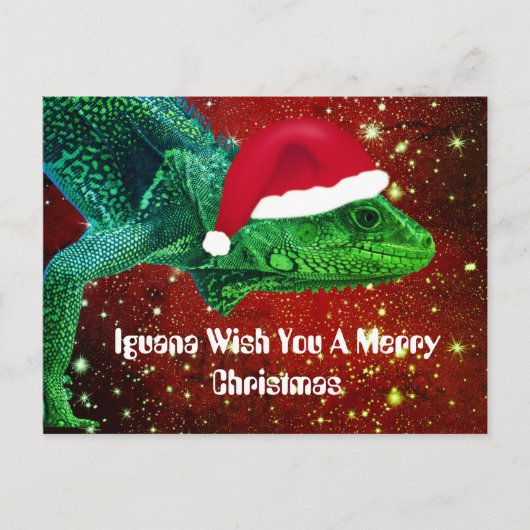 Carte Postale Iguana Vous Souhaite Un Joyeux Noël (Devant)