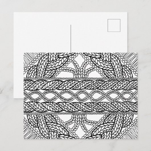 CARTE POSTALE II EN TRICOT CABLE BLANC (Devant / Derrière)