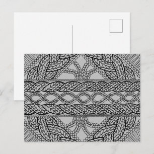 CARTE POSTALE II EN TRICOT CÂBLÉ GRIS