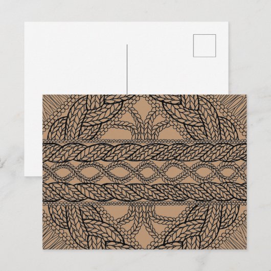 CARTE POSTALE II EN TRICOT CÂBLÉ TAN (Devant / Derrière)