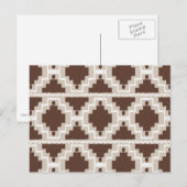 Carte Postale Ikat Aztec Motif - Brown au chocolat et Taupe (Devant / Derrière)