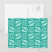 Carte Postale Ikat Aztec Motif - Turquoise et Aqua (Devant / Derrière)