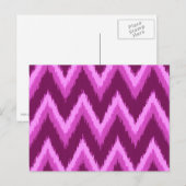 Carte Postale Ikat Chevron Stripes - Améthyste violet et violet (Devant / Derrière)