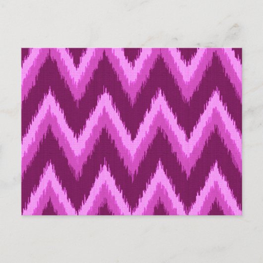 Carte Postale Ikat Chevron Stripes - Améthyste violet et violet (Devant)