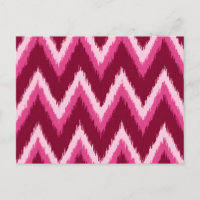 Ikat Chevron Stripes - Burqundy, Rose et rose