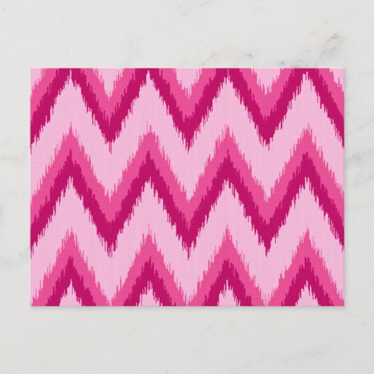 Carte Postale Ikat Chevron Stripes - Fuchsia et rose pâle (Devant)