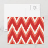 Carte Postale Ikat Chevron Stripes - Rust Orange et Blanc (Devant / Derrière)
