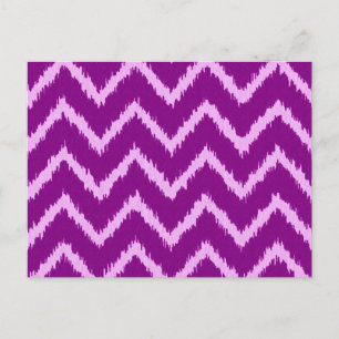 Carte Postale Ikat Chevrons - Améthyste violet et orchidée légèr