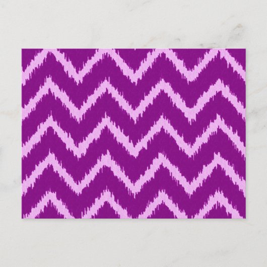 Carte Postale Ikat Chevrons - Améthyste violet et orchidée légèr (Devant)