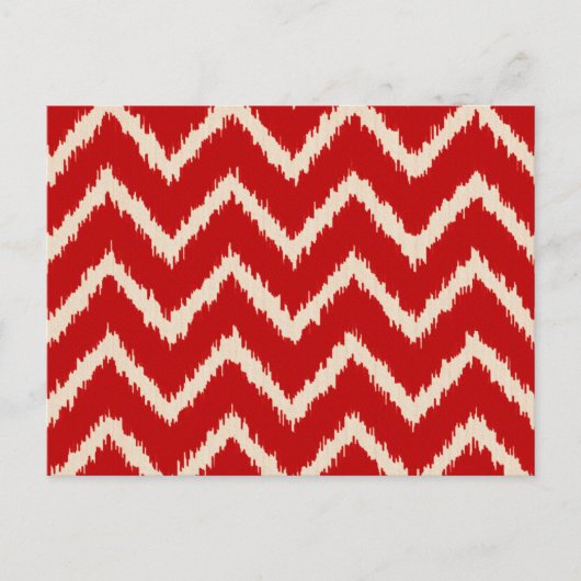 Carte Postale Ikat Chevrons - Chinois rouge et tan (Devant)