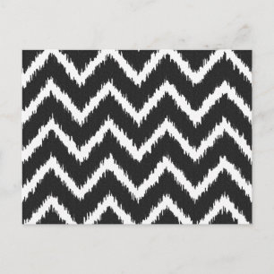 Carte Postale Ikat Chevrons - Noir et blanc