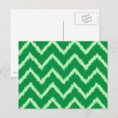 Carte Postale Ikat Chevrons - Pin et vert clair (Devant / Derrière)