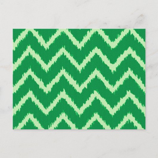 Carte Postale Ikat Chevrons - Pin et vert clair (Devant)